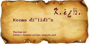 Kozma Éliás névjegykártya