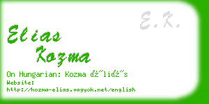 elias kozma business card